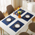 Vinyl Placemats Heat-Resistant Table Mats Washable Easy Clean Plastic Placemats for Dining Table Set of 4 (Blue)...