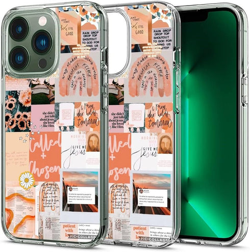 Aesthetic Phone Case for iPhone 15 Pro,Christian Positivity Motivational Aesthetic Cute Phone Case for Girls Women Shock-Absorbing Wallet Design G...