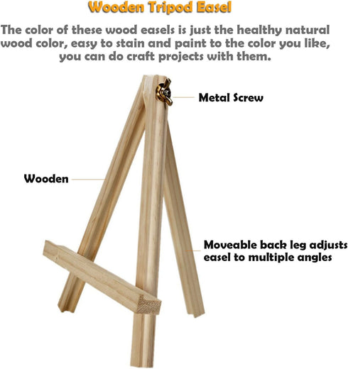 AUVOTTOKA Portable 9" Wood Tripod Tabletop Display Easel for Artist Painting, Sketching, Displaying Photos, Decorative Plates and More...