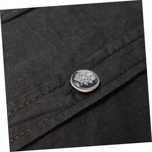 10pcs Metal Buttons Silver Buttons Metal Snap Buttons Black Trim DIY Sewing Buttons Sewing Buttons for Clothes Blazer Buttons Women Durable Sewing...