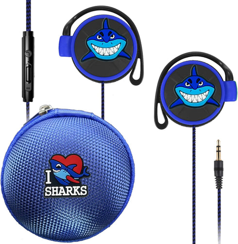 Earbuds Set with Case for Kids for School, Wired Over-Ear 3.5mm Headphones for Phone and PC, Wrap Around Ear Buds with Earhook for Kids 3-8, Comfo...