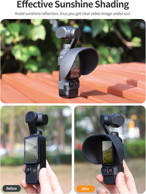 Pocket 3 Screen Sun Hood Sunshade for DJI Osmo Pocket 3 Camera Screen Shade Protector Lens Sunshade Cover Protector Guard Protection Accessories...