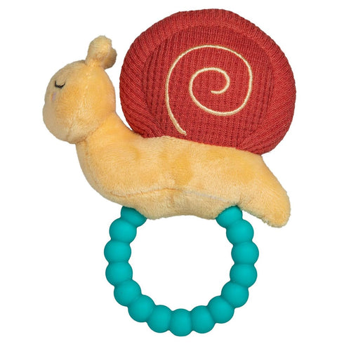 Mary Meyer Soft Baby Rattle with Soothing Teether Ring, 6-Inches, Skippy Snail...