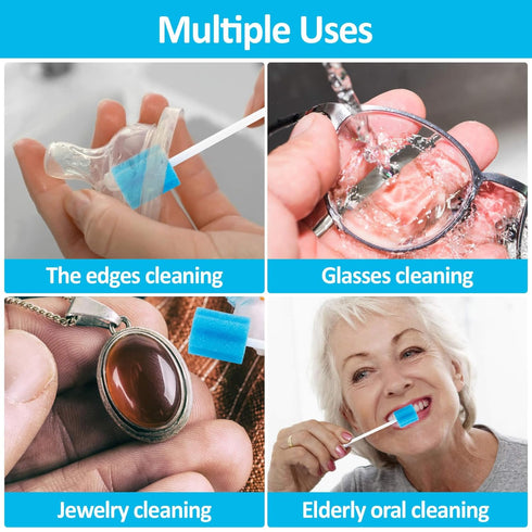 50 Oral Cleaner Swabs Disposable Sponge - Toothettes Mouth Swabs Swabsticks for Elderly Dry Mouth Waterless Toothbrushes on the go Mini Pet Childr...