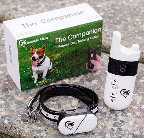 Essential Pet Products The Companion Dog Training Collar with 3 Training Modes, Beep, Vibration, Shock, 100% Waterproof, Rechargeable, Fits Small ...