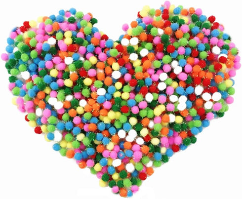Kbraveo 1000pcs 1/2 Inch Glitter Poms Sparkle Balls for Craft,Multicolored Glitter Poms...