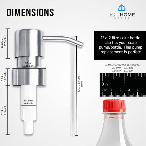 Bathroom Countertop Soap Dispensers (Brushed Nickel, 2 Pack)...