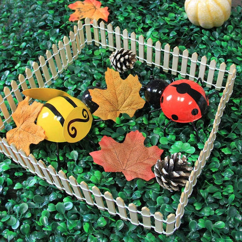 40 Inches Miniature Fairy Garden Fence, DIY Wood Picket Fence Mini Ornament for Dollhouse Home Garden...