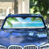 Tropical Palm Tree Beach Car Windshield Sun Shade Blocks UV Rays Sun Visor Protector Foldable Sun Reflector to Keep Your Vehicle Cool...