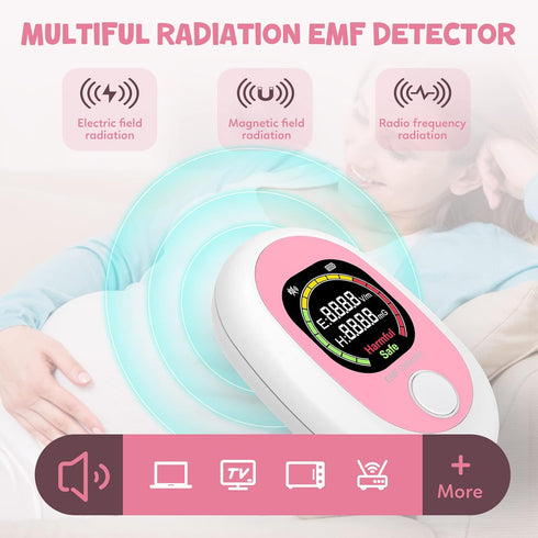 EMF Meter Detector Hand-Help Radiation Detector for Pregnancy Digital Electromagnetic Field EMF Tester Rechargeable LCD Testers for Home EMF Inspe...