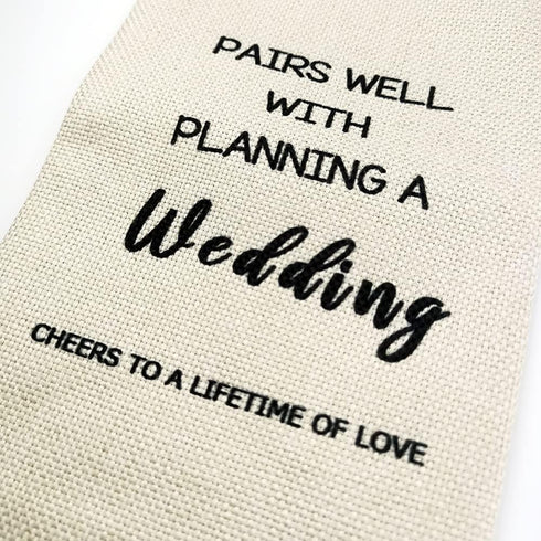 LANBAIHE Wedding Wine Bag, Wedding Couples, Bride and Groom Wine Gift,Linen Wine Gift Bag,Reusable Wine Bag...