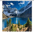Mountain Shower Curtain Nature Landscape Mountain Lake Blue Sky White Cloud Scenic Print Simple Home Fabric Bath Curtain Bathroom Decor Set Includ...