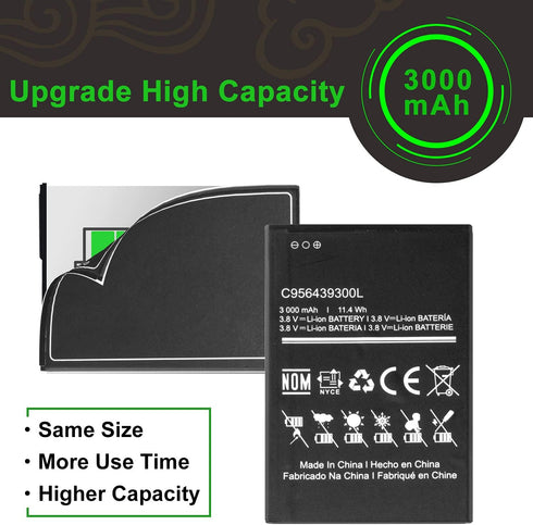 WUHAO Replacement Battery C956439300L Upgraded Battery for BLU Studio Mega 2019 S0510UU Battery 3000mAh...