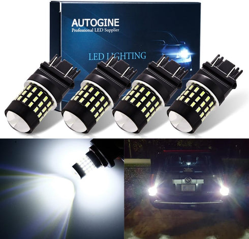 4pcs 1000 Lumens 9-30V 3157 3156 3057 3056 4157 LED Bulbs 3014 54-EX Chipsets with Projector for Reverse Back Up Lights DRL Tail Brake Lights, Xen...