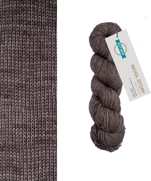Estako Wool Story Hand Painted 100% Superwash Merino Wool. Super Fino (1) / 3.52 Oz - 100 gr / 382 yard - 350 mt (7805 - Deep Taupe)......