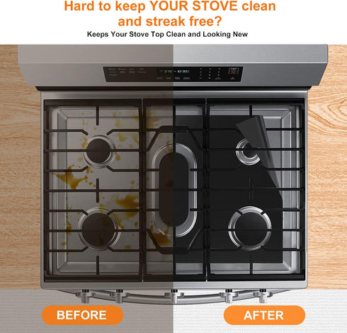 Cowbright Stove Cover, Stove Top Protectors Samsung Gas Range Reusable Gas Stove Burner Covers, Non-Stick Stove Liner Compatible Samsung Gas Stove, Washable Stove Protector Keep Stove Clean, Black