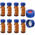 FOUR E'S SCIENTIFIC 2ml Autosampler Vials 100 Pack - HPLC Vial | 9-425 Amber Vial with Blue Screw Caps | Writing Patch | Graduation | White PTFE &...