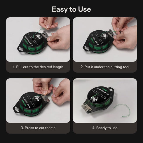 VIVOSUN 328 Feet (100m) PE-Coated Twist Ties, Garden Plant Ties with Cutter for Gardening, Outdoor Garden Twine Reuseable for Climbing Supporting ...