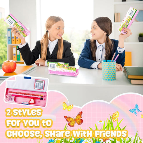 Henoyso Pencil Box Pencil Case with Calculator and Pencil Sharpener Multifunction Pencil Case Cool School Supplies Back to School Gift Birthday Pr...