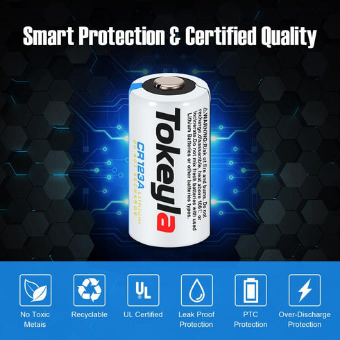NonRechargeable CR123A Lithium Batteries Industrial 3V 1500mah Battery CR123 Batteries for Cameras, Smart Sensors Replacement, Flashlight etc (12 ...