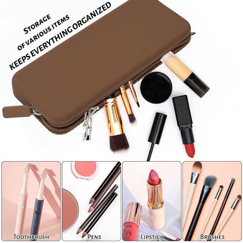 Sakolla Travel Makeup Brush Holder, Silicone Makeup Bag with Zipper Pouch Holder Case for Organizing Cosmetics Pencils Daily Work...