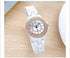 Womens Luxury Wrist Watch Fashion Rhinestone White Ceramic Watch Casual Lady Nice Dress Watches (Rose Gold)...