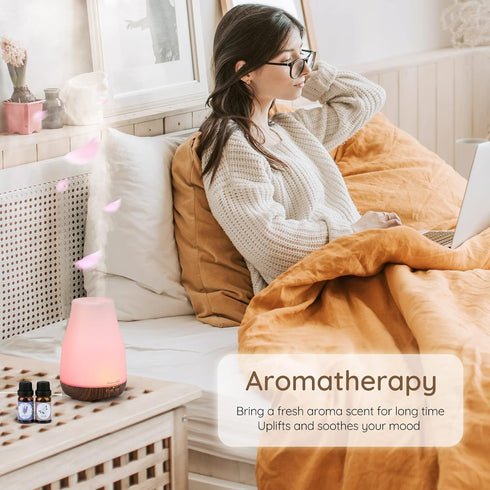 Aromatherapy Essential Oil Diffuser for Room: Air Humidifier Aroma Scent Cool Mist Diffuser Colorful Light Cute Mini Small Waterless Auto Off Ultr...