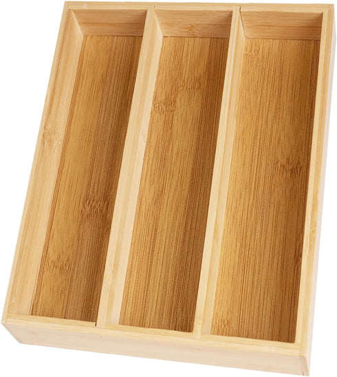 Silverware Organizer Bamboo Kitchen Drawer Organizer Kitchen Utensil Organizer, Flatware Organizer Tray for Kitchen, Flatware, Utensils...