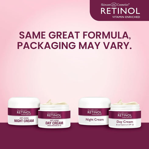 Retinol Anti-Aging, Vitamin Enriched Night Cream & Day Cream - Your 24 HOUR skincare duo that works day and night to give you younger-looking skin...