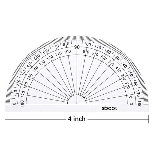 eBoot Plastic Protractor Protractor 180 Degrees, 4 Inch and 6 Inch, Clear, 2 Pieces...