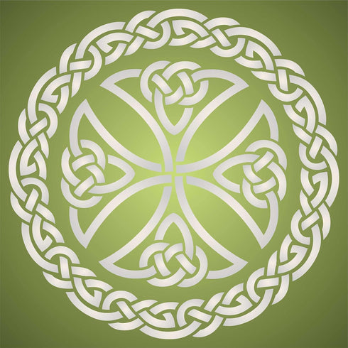 Stencils for Walls: Celtic Cross Stencil,6.5 x 6.5 inch (S) - Irish Celts Viking Cross Ornament Knotwork Design Woven Ethnic Braided Protection Kn...
