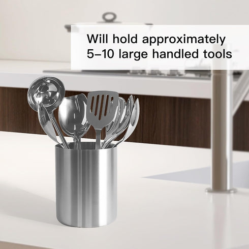 IMEEA Small Kitchen Utensil Holder for Countertop SUS304 Stainless Steel Utensil Crock for Kitchen Counter5.3 Utensil Organizer Storage Caddy...