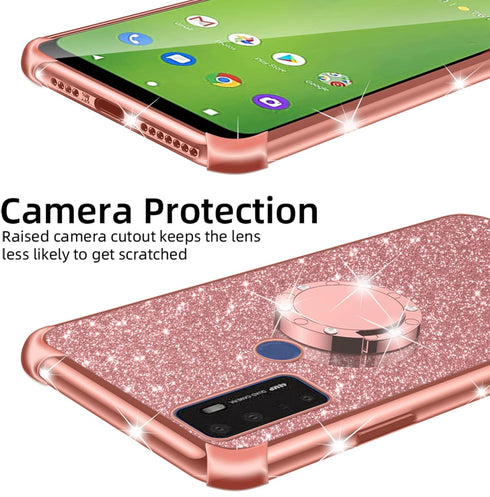 nancheng for Cricket Dream 5G Phone Case, Case for AT&T Radiant Max 5G 6.8"/Cricket Innovate 5G/AT&T Fusion 5G Women Glitter Cute Soft TPU Cover w...