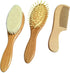 3 Piece Baby Hair Brush and Comb Set for Newborn & Toddlers- Natural Wooden Hairbrush with Soft Goat Bristles for Cradle Cap - Perfect Scalp Groom...