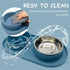 BNOSDM Slow Feeder Dog Bowls Double Puppy Slow Feeder No Spill Non-Skid Silicone Mat Dry Food Slow Eating Bowl Removable Stainless Steel Pet Bowls...