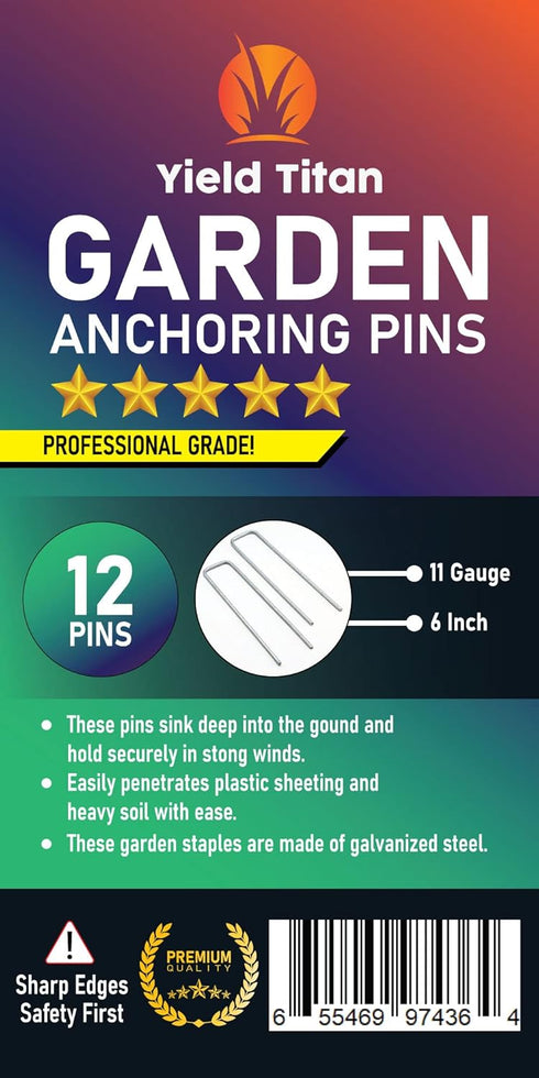 6 inch 11 Gauge Garden Anchoring Pin / Landscape Staples Galvanized SOD Pins, Lawn Stakes for Weed Barrier Fabric, Ground Cover, Holding Fence and...