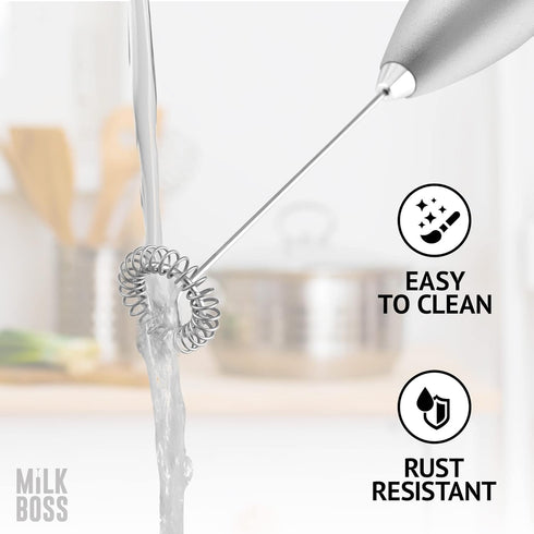 Milk Boss Matcha Whisk - Handheld Electric Stirrer - Matcha Frother Wand & Drink Mixer - Electric Whisk for Matcha Tea & Green Tea - Durable Stain...