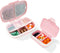 2 Pack Pill Case Organizer,Travel Pill Box with Label, Daily Medicine Organizer Case, Waterproof Pocket Container Case, Portable Pink Supplement C...