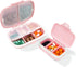 2 Pack Pill Case Organizer,Travel Pill Box with Label, Daily Medicine Organizer Case, Waterproof Pocket Container Case, Portable Pink Supplement C...