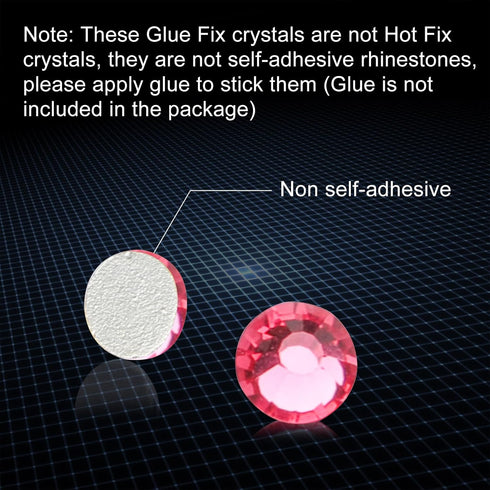 Jollin Glue Fix Crystal Flatback Rhinestones Glass Diamantes Gems for Nail Art Crafts Decorations Clothes Shoes(ss20 1440pcs, Rose)...