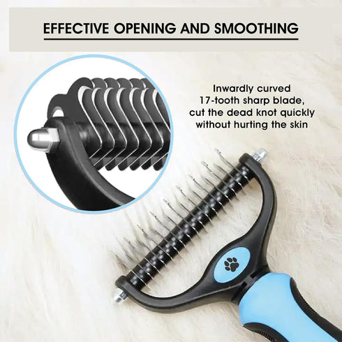Pet hair remover comb, grooming brush, detangler, hair brush, double-sided blades. Friendly Dog Brush for Shedding & Effective Hair. Shedding Comb...