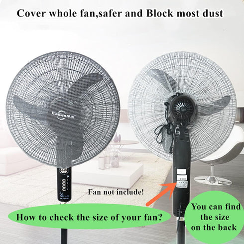 2 Pack 16" Fan Cover,Washable Pedestal Fan Dustproof Cover,Protect Kid Children Baby Finger Net Fan Mesh Cover,Summer Home Fan Safety Dust Cover,P...