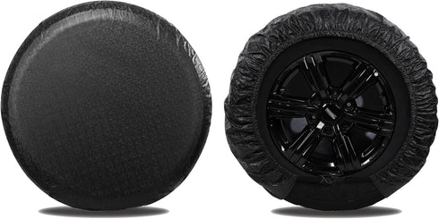 MOONET Tire Covers for RV Wheel (2 Pack Black), Oxford Waterproof UV Sun Protectors for Motorhome Boat Trailer Camper Van SUV,D66cm x H28cm for Di...