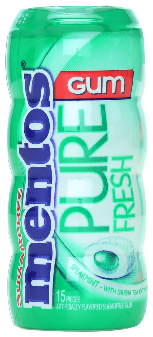 Mentos Pure Fresh Sugar-Free Chewing Gum with Xylitol, Spearmint, Non Melting, 15 Piece Bottle...