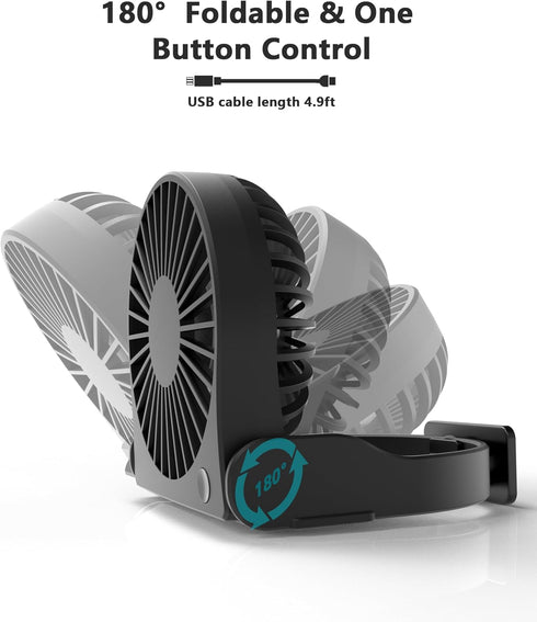 Small Desk Fan, 3 Speeds Silent Travel Fan, Portable mini Desktop Fan, 180° Foldable Table Fan, USB Powered Cooling Fan for Bedroom Home Office Ou...