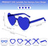 12 Pairs Navy Blue Heart Sunglasses for Women Rimless Heart Shaped Sunglasses Candy Heart Glasses for Party Favors...