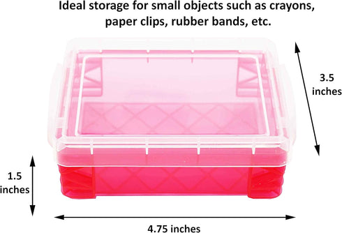 Advantus Crafts Storage Studios Super Stacker 6-Pack of Crayon Box 1.5 x 3.5 x 4.75 inches; Set Comes In Random Color Combinations of Blue, Clear,...