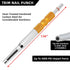 Trim Nail Punch with Retaining Clip, 7.56 Inches Nail Punch While Protecting Finish and Hands, 1 Inch Throat Trim Nail Driver, Ideal Trim Punch To...