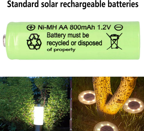 1.2v NI-MH AA 800mah Rechargeable Batteries, 12 Pack Double A Rechargeable Battery for Solar Lights, String Lights Pathway Lights,Mouse, Keyboard...