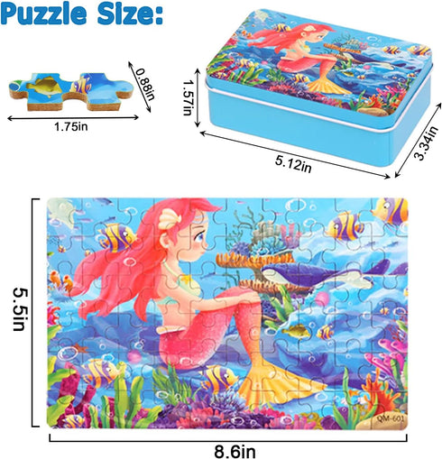 LELEMON Puzzles for Kids Ages 4-8, 60 Piece Puzzles for Kids Ages 3-5 in a Metal Box,Educational Puzzle Games Kids Puzzles, Childrens Puzzles Jigs...